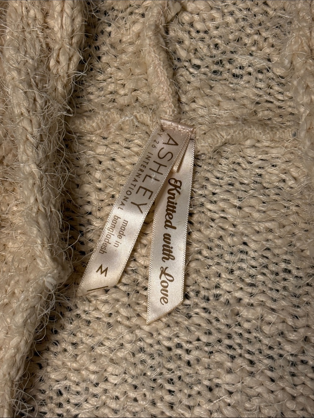 Ashley By 26 International Hooded Open-Front Cardigan in Beige/Cream - Picture 2 of 7
